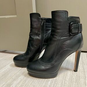 Authentic Jimmy Choo Britney 115 Ankle Boots in Black - Leather Boot Size 38.5